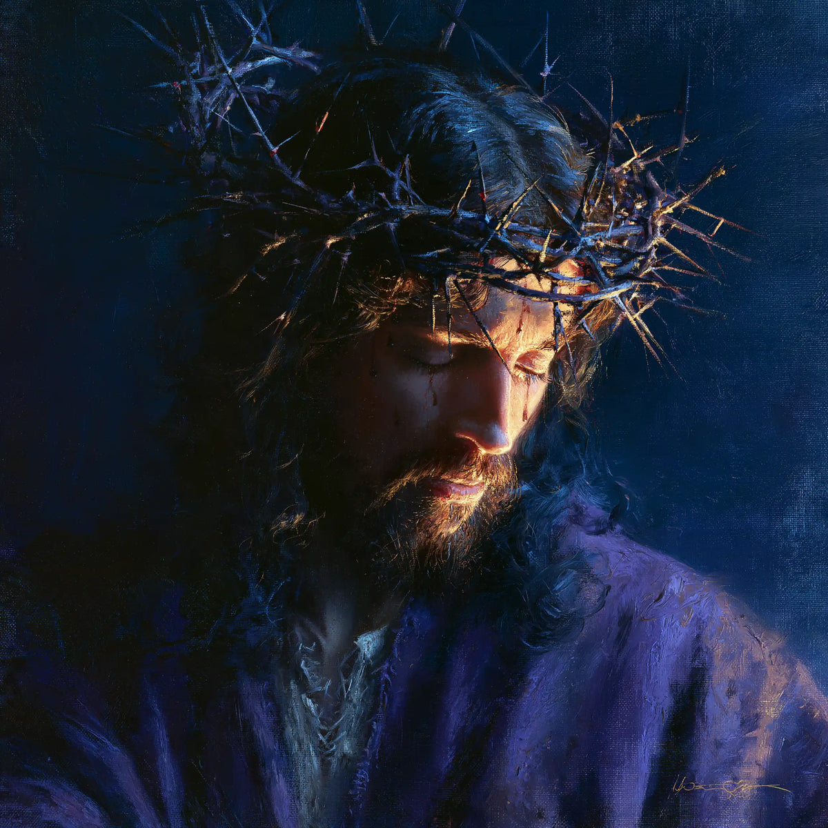 Jesus Crowned with Thorns — The Crown above the Blue Fold