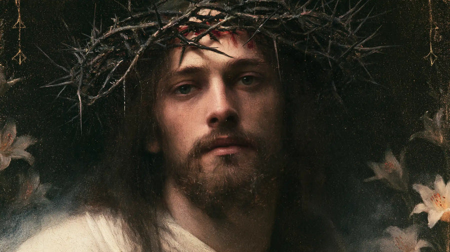 Jesus Crowned with Thorns — The Face in the Breath of Blossoms