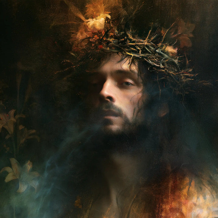 Jesus Crowned with Thorns — The Face between Mist and Flame