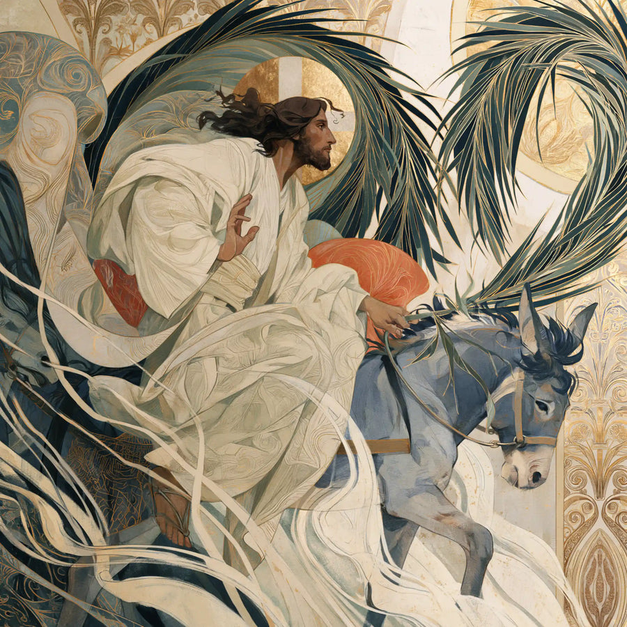 Jesus Enters Jerusalem – Sacred Art Nouveau · Square no. 3