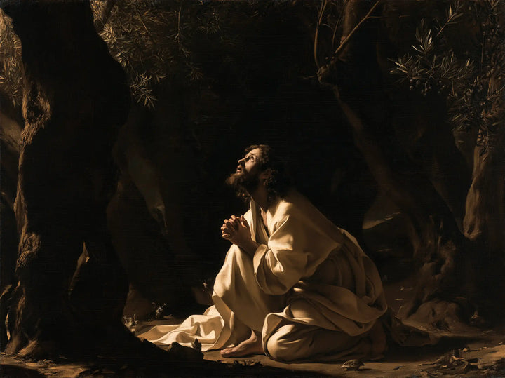 Jesus in Gethsemane - Caravaggio Tenebrism · Landscape n° 6