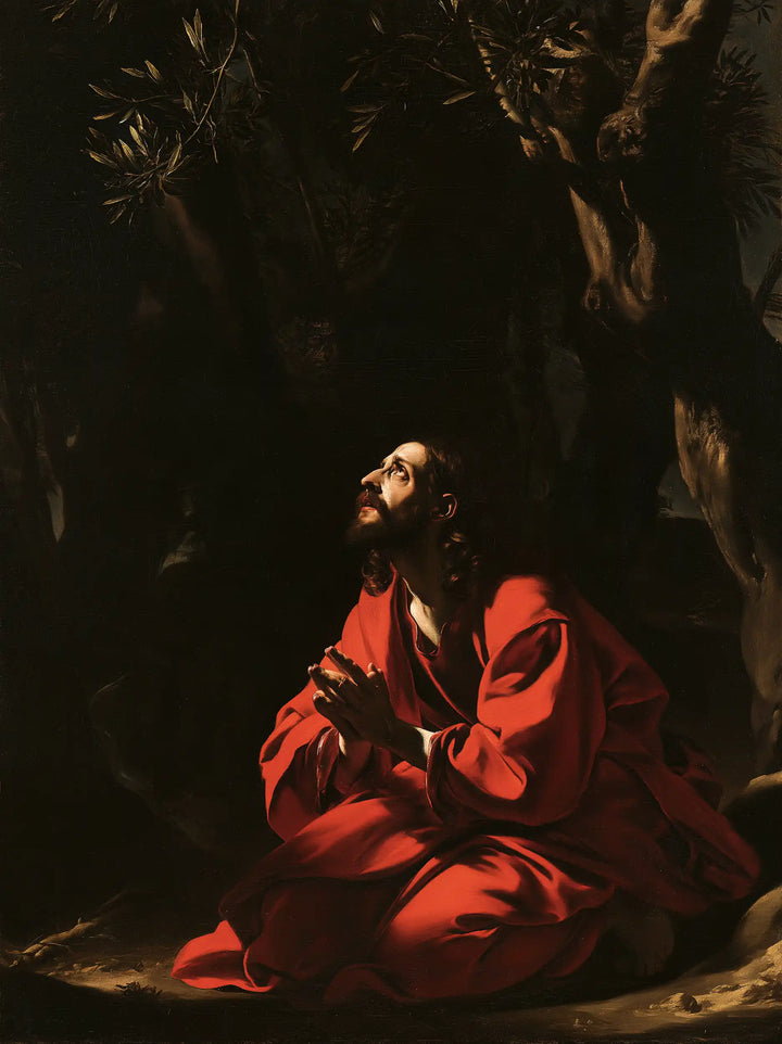 Jesus in Gethsemane — The Red Flame at the Trees’ Feet