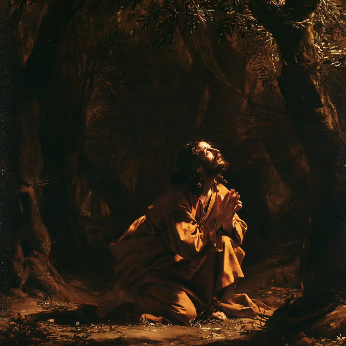 Jesus in Gethsemane — The Humble Gold of the Clearing