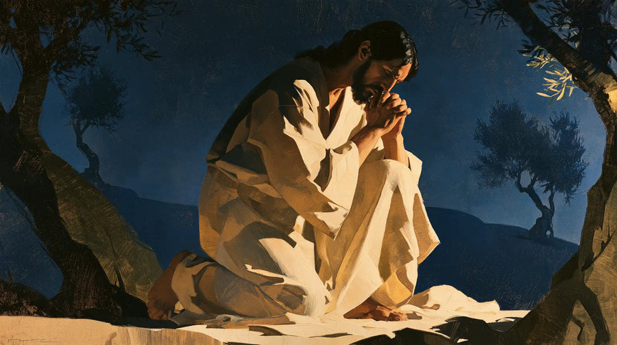 Jesus in Gethsemane — Ivory among Azure Hills