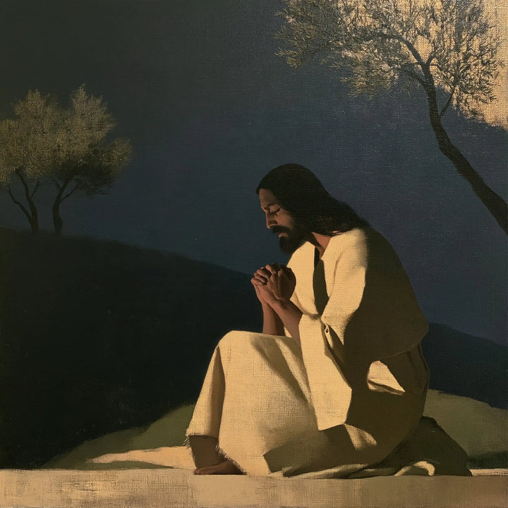 Jesus in Gethsemane — Orison between Distant Trees