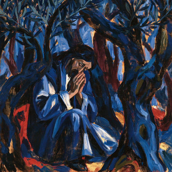 Jesus in Gethsemane — Prayer in Cobalt’s Embrace