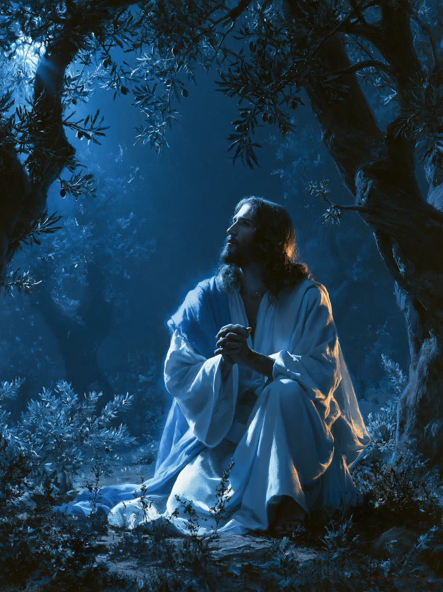 Jesus in Gethsemane — Cold Light upon the Shoulders