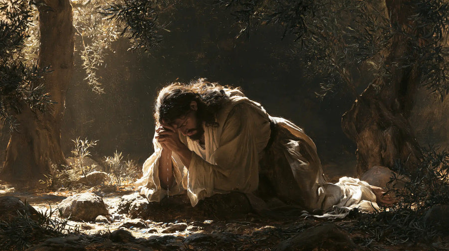 Jesus in Gethsemane — Prayer Reclining in Gentle Shadow