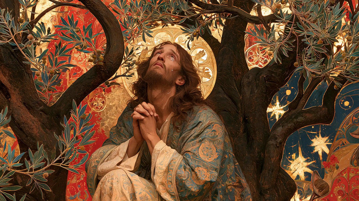 Jesus in Gethsemane - Sacred Art Nouveau · Landscape n° 9