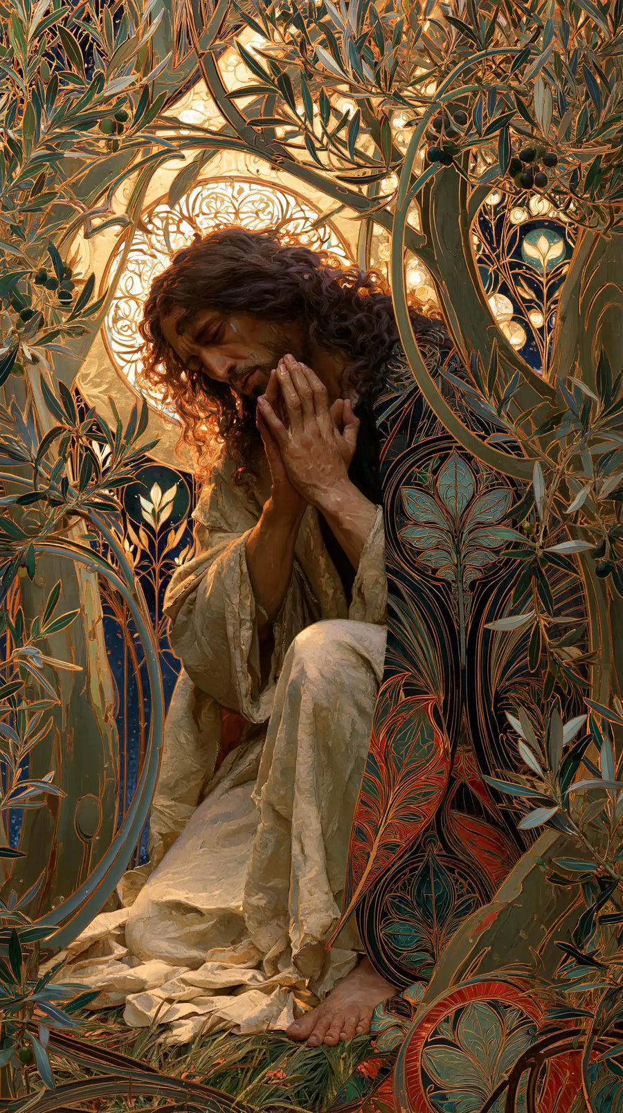 Jesus in Gethsemane - Sacred Art Nouveau · Portrait n° 7