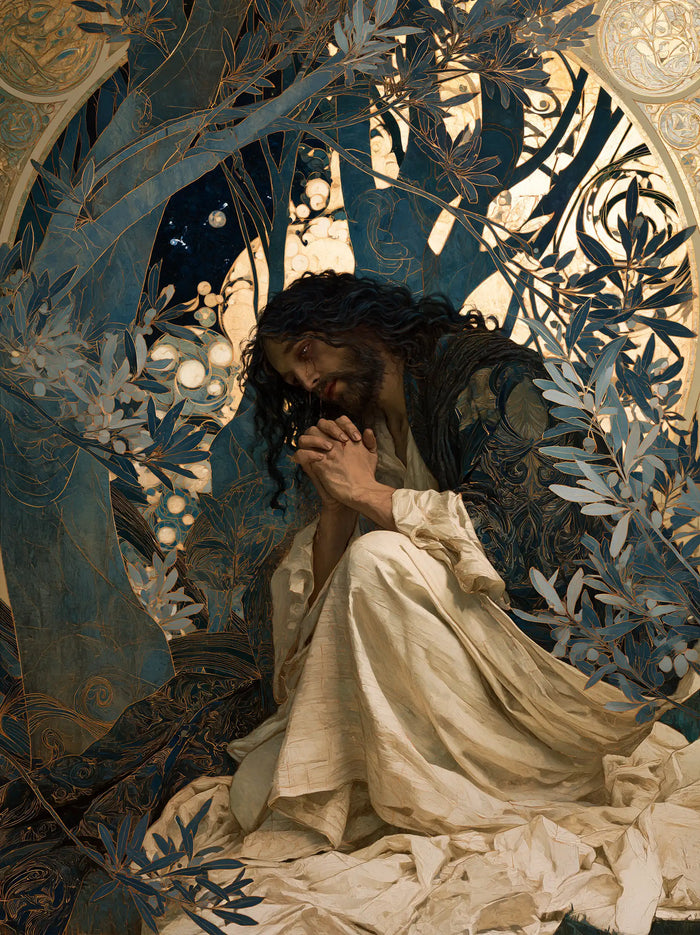Jesus in Gethsemane - Sacred Art Nouveau · Portrait n° 12