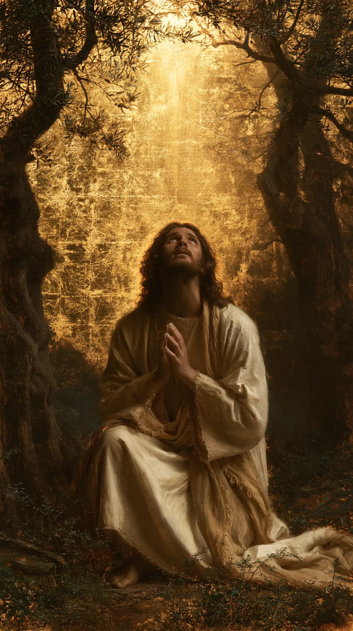 Jesus in Gethsemane — The Gaze within the Oval of Light
