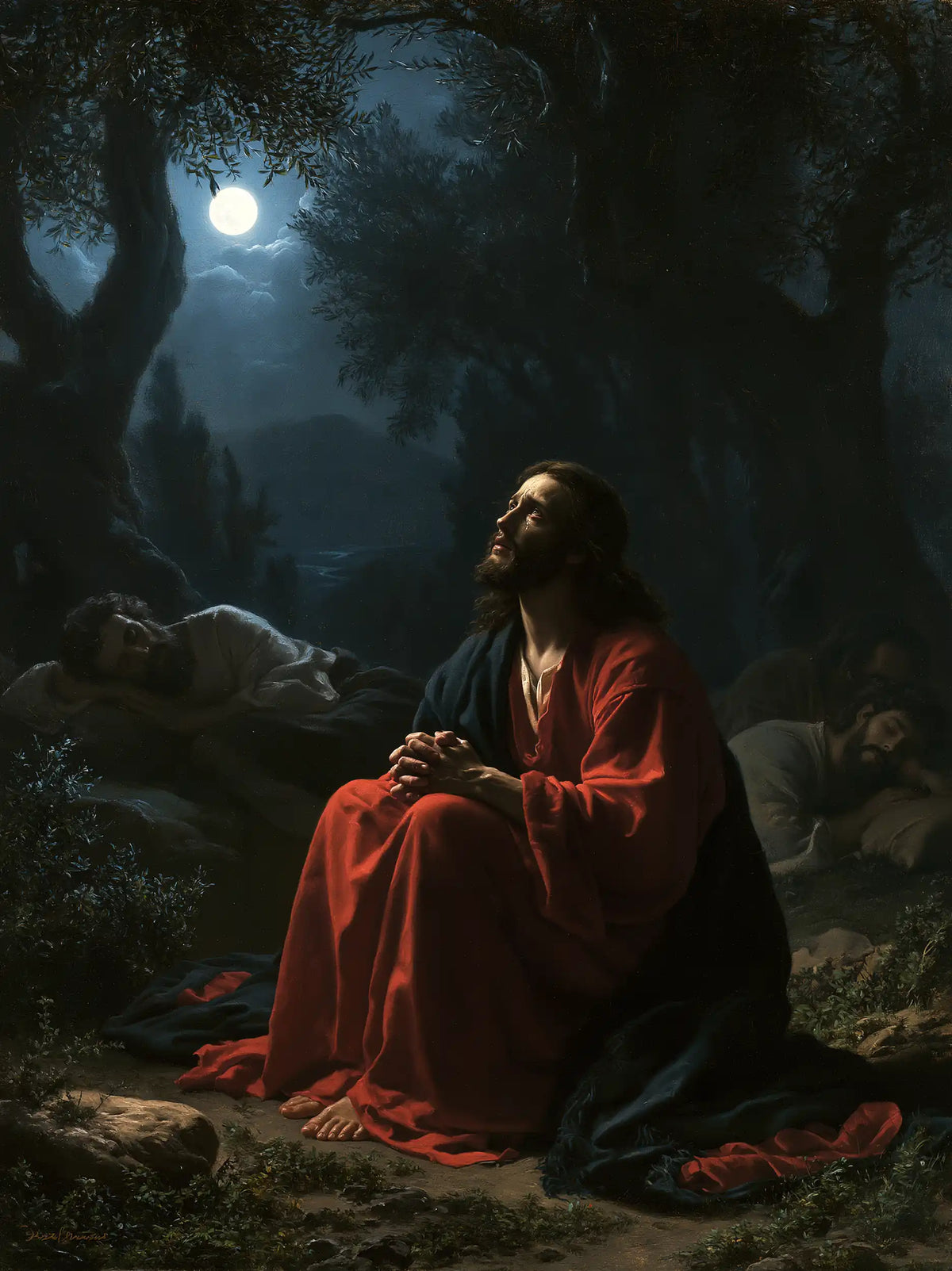 Jesus in Gethsemane - Jesus and the Sleeping Apostles · Portrait n° 11