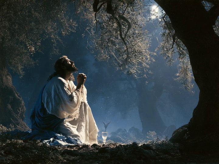 Jesus in Gethsemane — Prayer beside the Silver Chalice