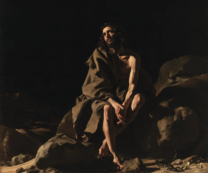 Jesus in the Desert - Caravaggio Tenebrism · Landscape n° 5