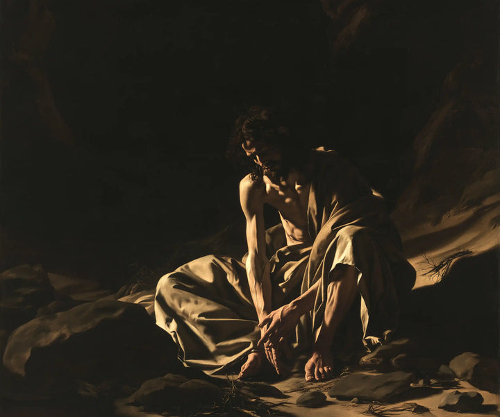 Jesus in the Desert - Caravaggio Tenebrism · Landscape n° 7