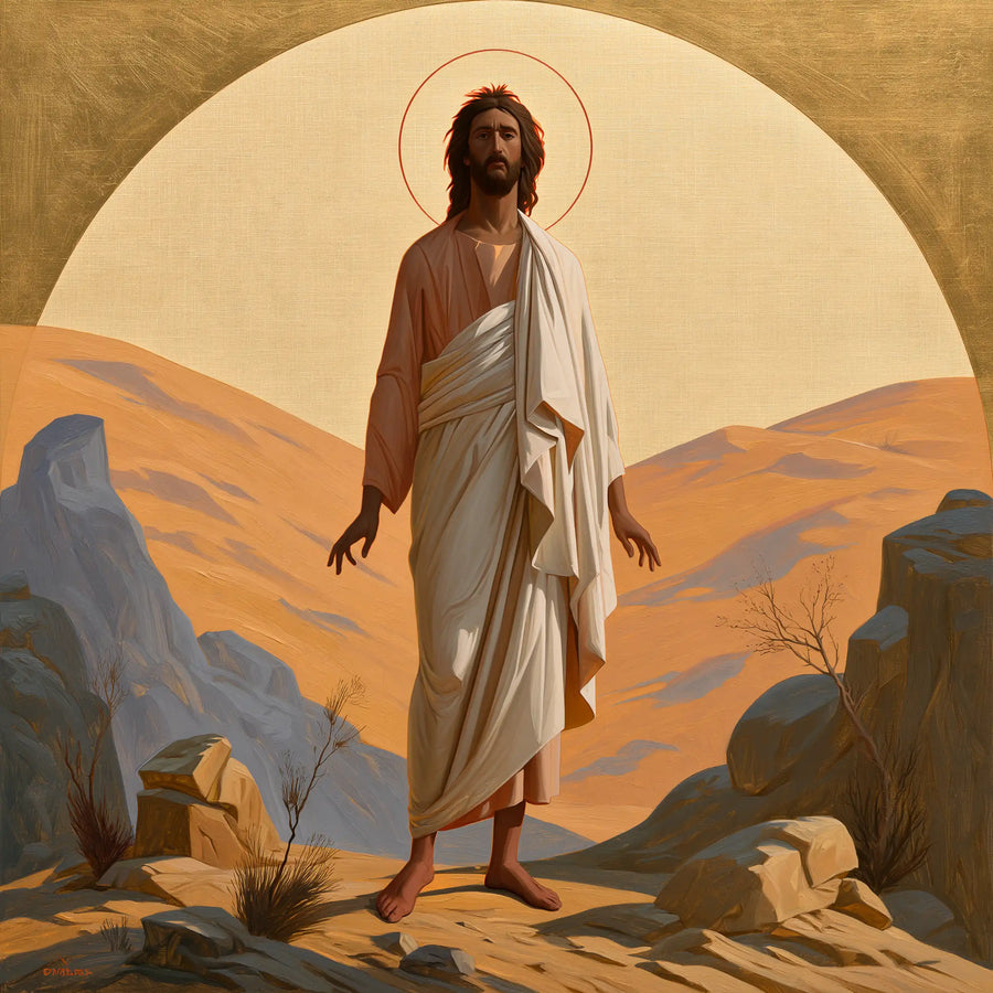 Jesus in the Desert - Contemporary Byzantine · Square n° 3