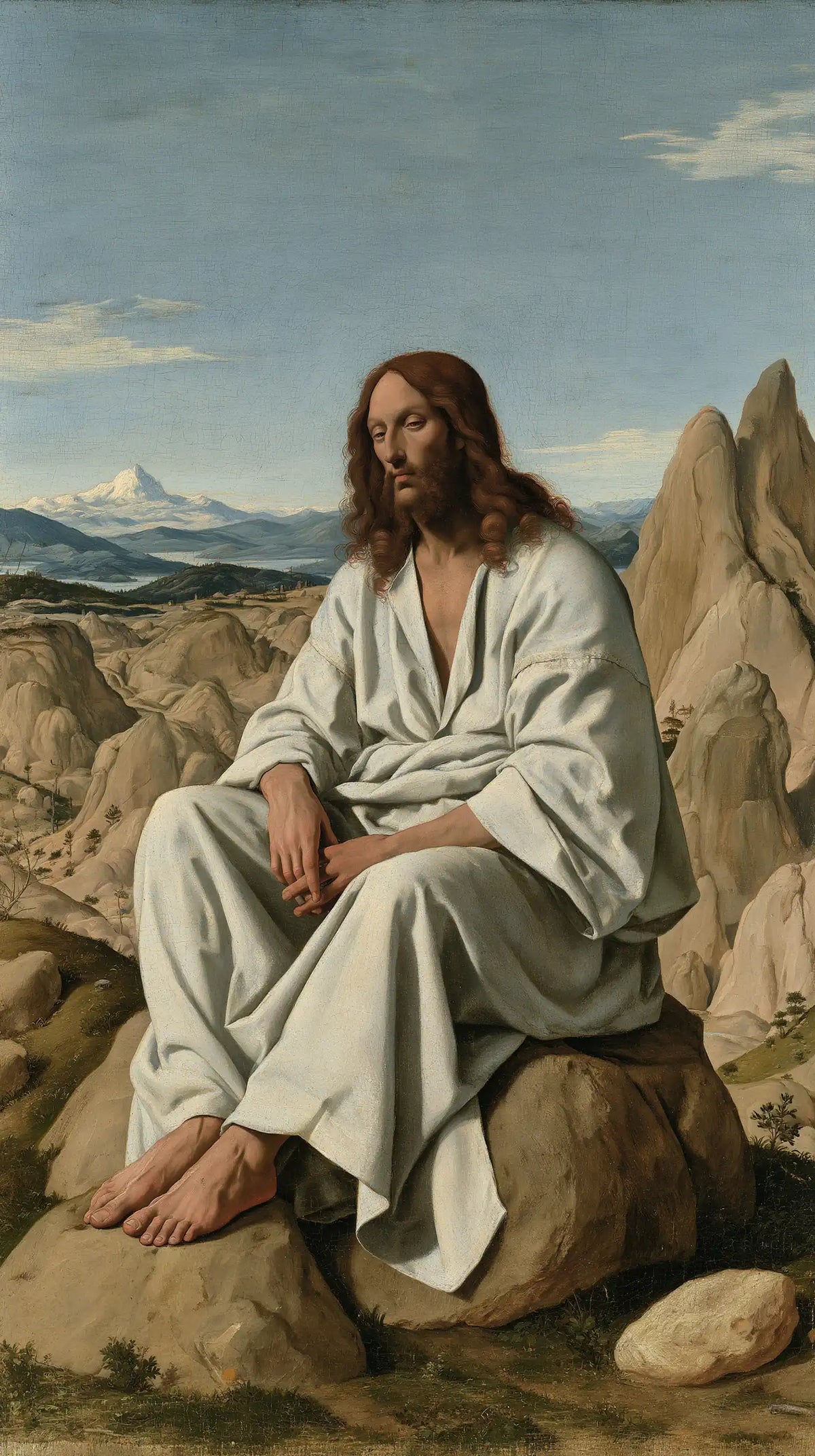 Jesus in the Desert — Rest in the Folds of Pale Day