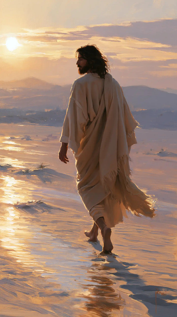 Jesus in the Desert — The Gaze on the Way Towards Sunset