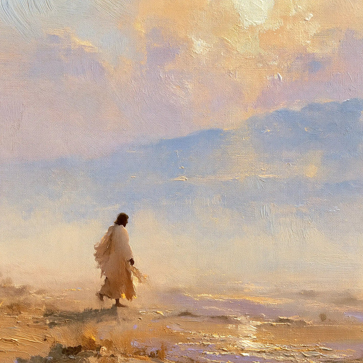 Jesus in the Desert — The Traveller in the Pastel Dawn