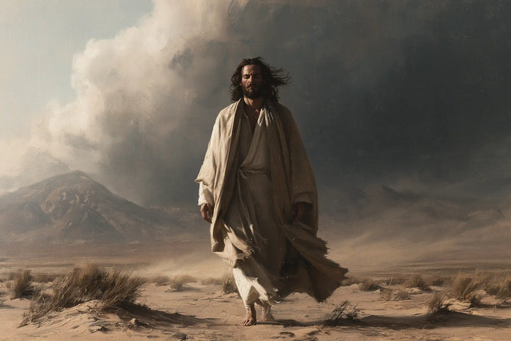 Jesus in the Desert — The Walk at the Edge of the Threatening Sky