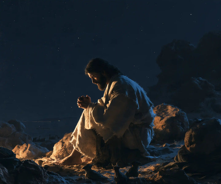 Jesus in the Desert — Prayer Lit at the Edge of Shadow