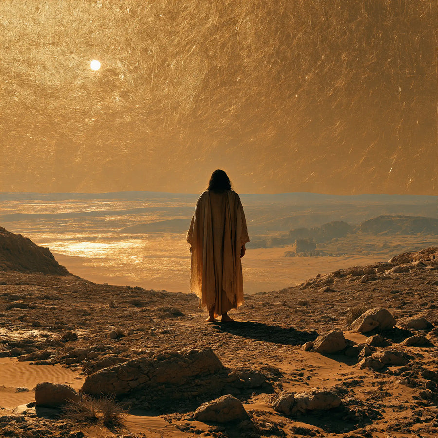 Jesus in the Desert - Sacred Gold · Square n° 3