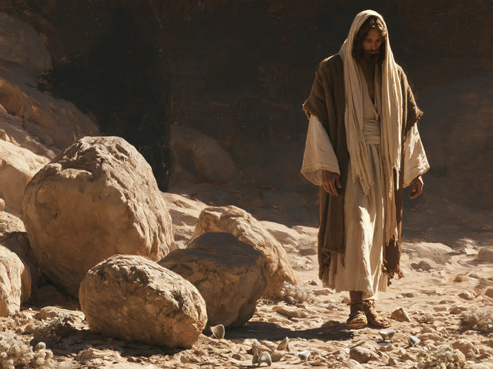 Jesus in the Desert — Walking beside the White Rocks