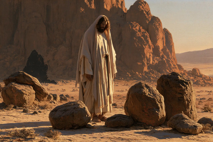 Jesus in the Desert — The White Veil beneath the Copper Rock
