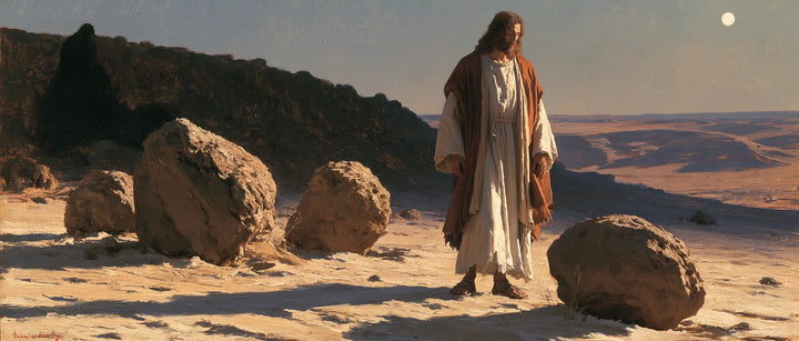 Jesus in the Desert — White among the Lengthening Shadows