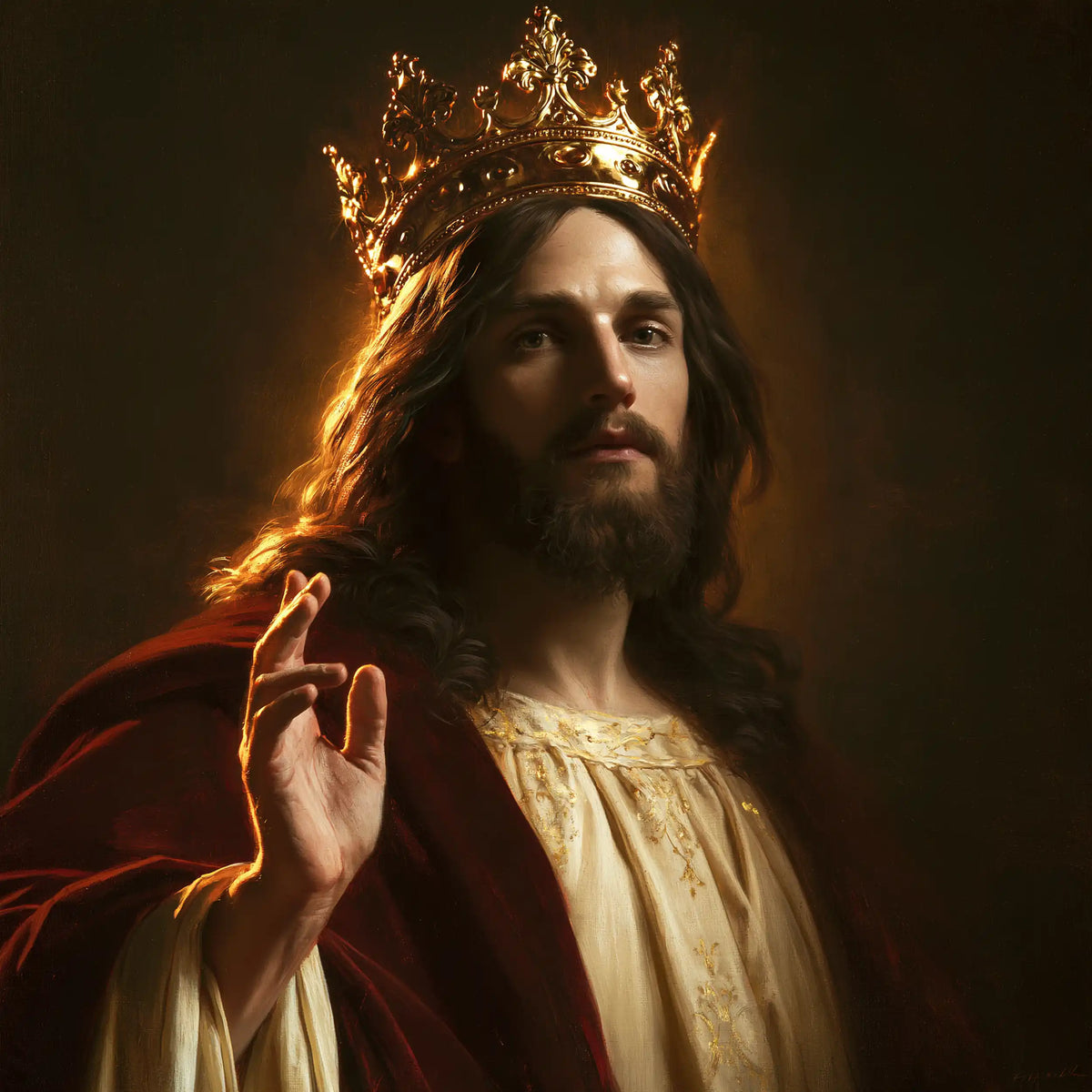 Jesus the King - Close Royal Portrait · Square n° 7