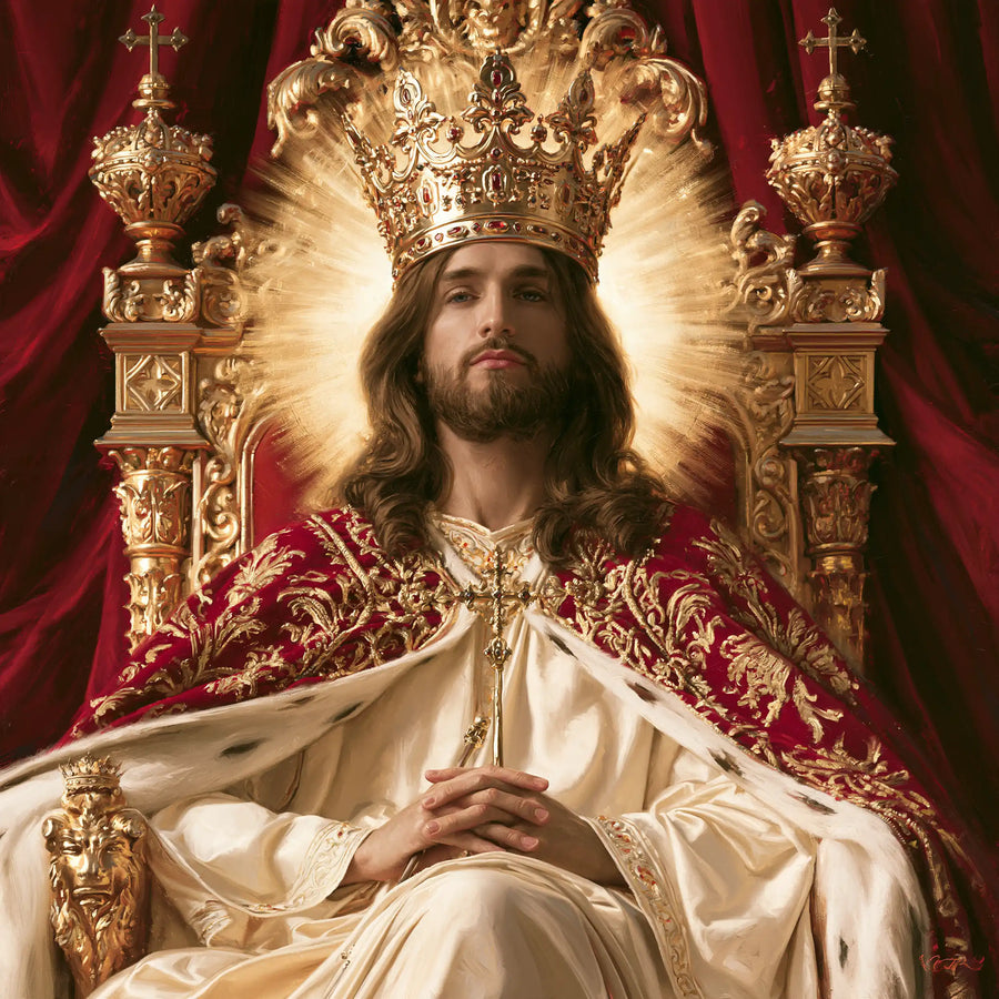 Jesus the King - Red, Ivory and Gold · Square n° 2