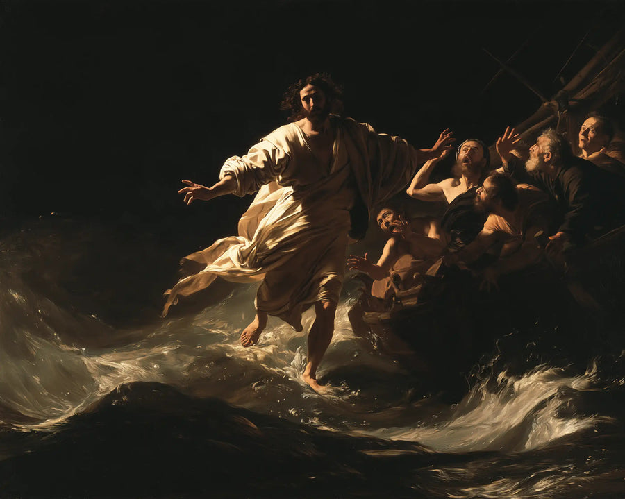 Jesus Walking on Water - Caravaggio Tenebrism · Landscape n° 6