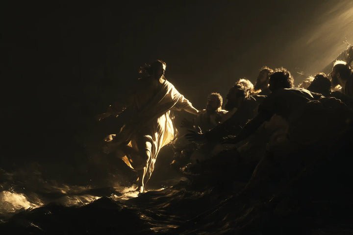 Jesus Walking on Water — The Ray That Reaches the Storm-Tossed