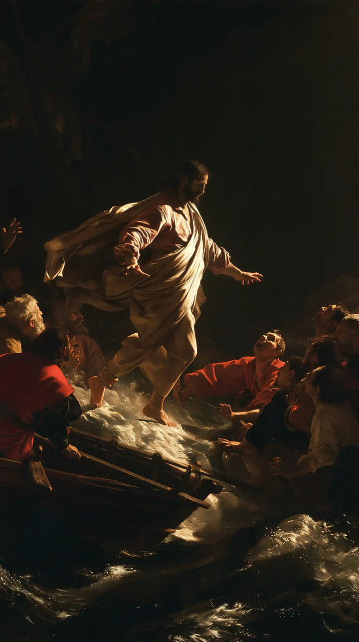 Jesus Walking on Water - Caravaggio Tenebrism · Portrait n° 11