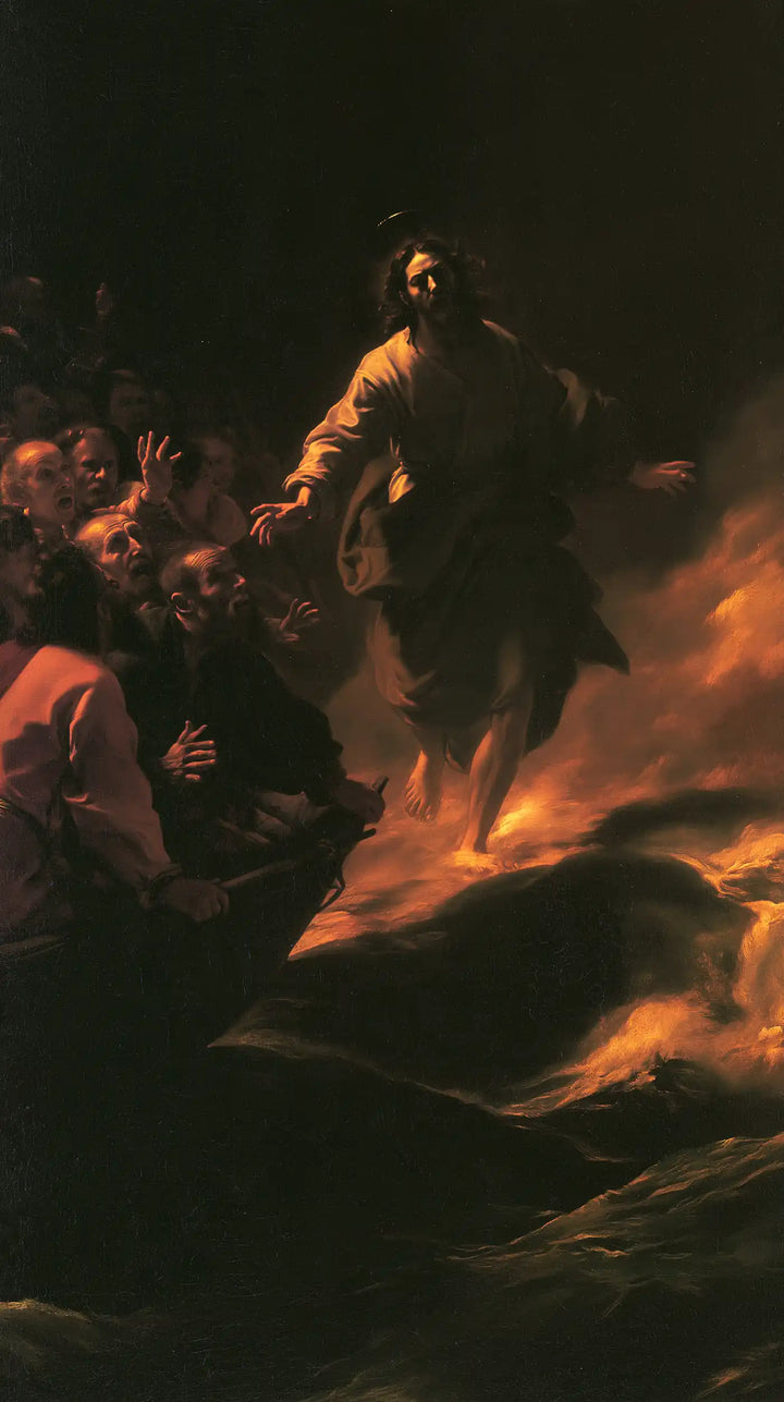 Jesus Walking on Water - Caravaggio Tenebrism · Portrait n° 16