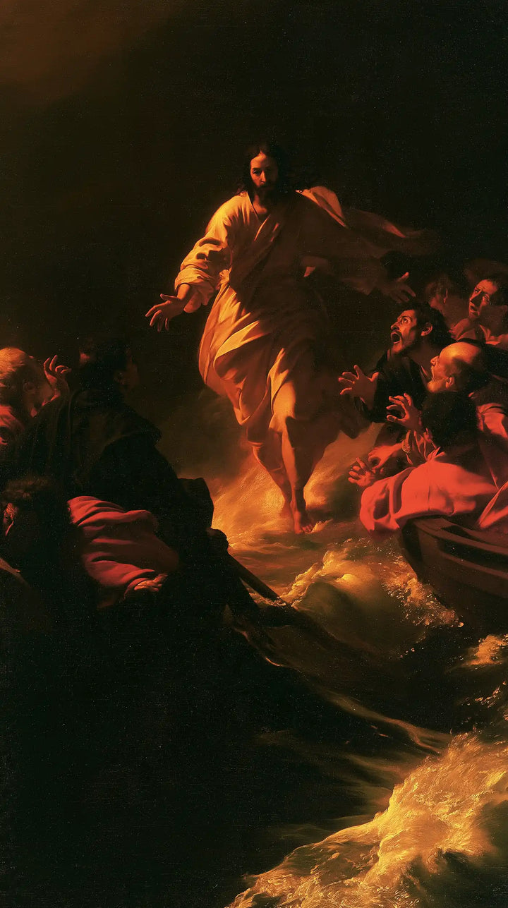 Jesus Walking on Water - Caravaggio Tenebrism · Portrait n° 18