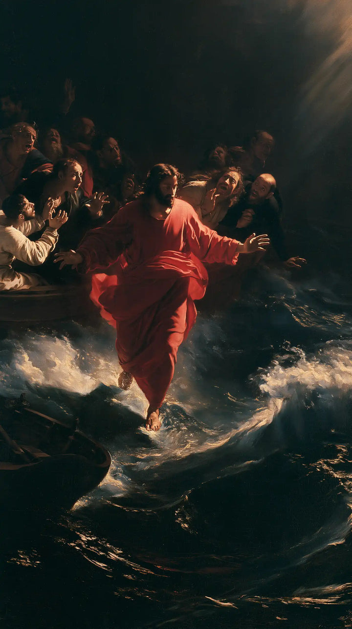 Jesus Walking on Water - Caravaggio Tenebrism · Portrait n° 21