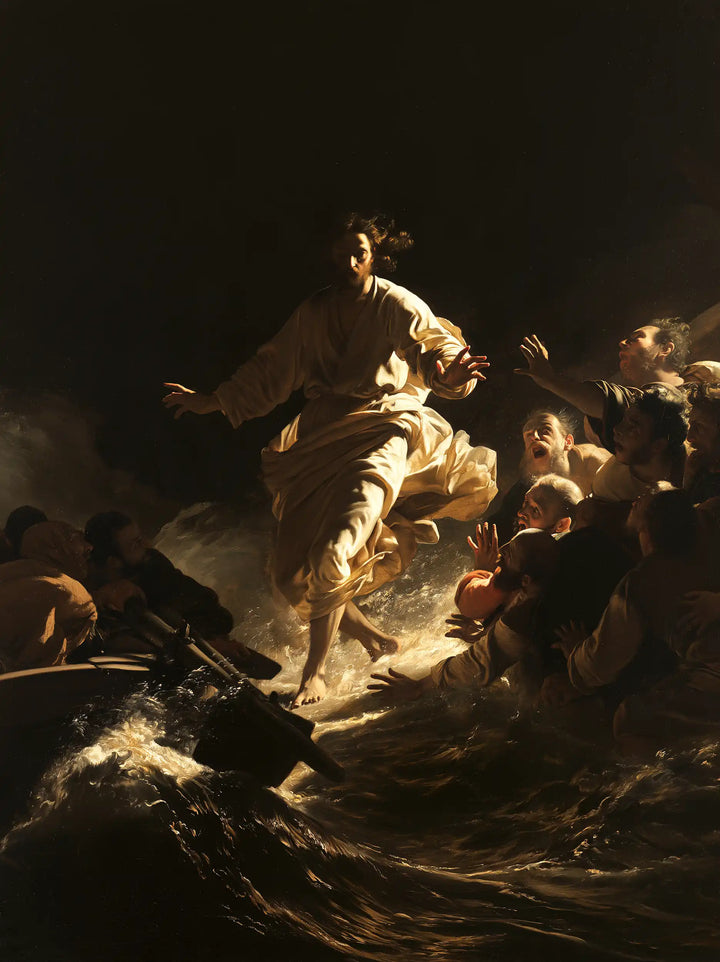 Jesus Walking on Water - Caravaggio Tenebrism · Portrait n° 34