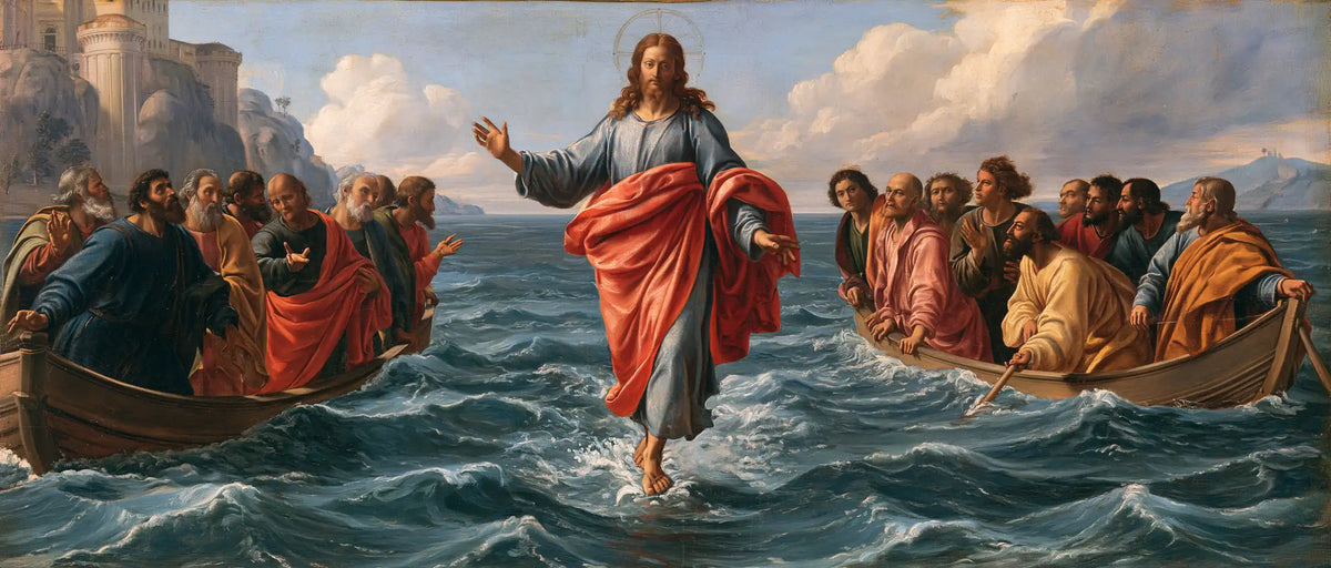 Jesus Walking on Water — The Red Drape between the City and the Open Sea