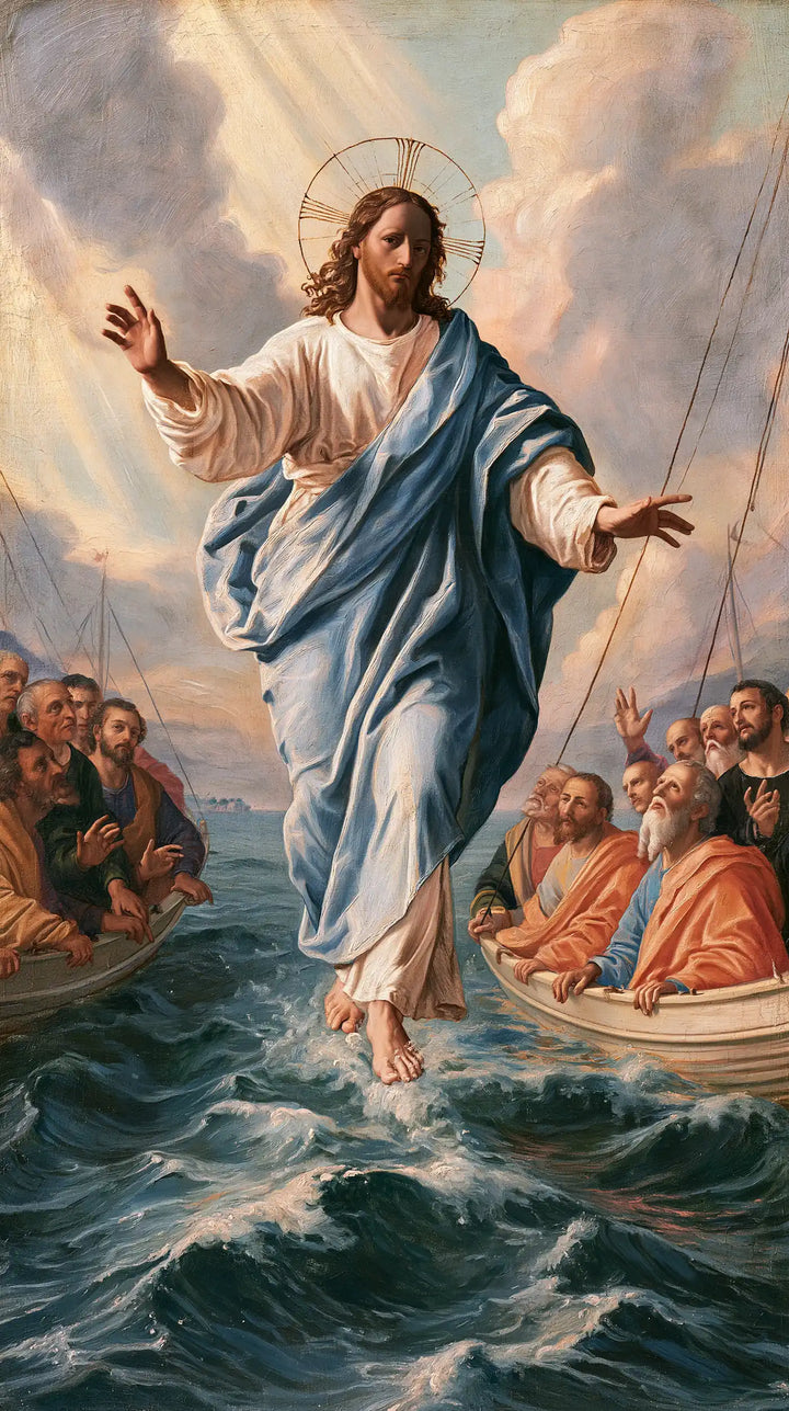 Jesus Walking on Water — The Blessing beneath Pearly Rays