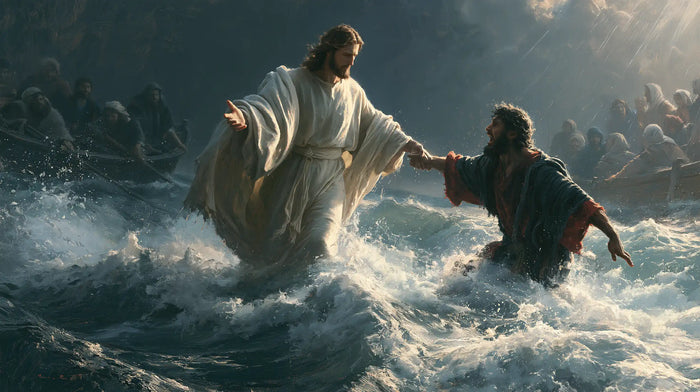 Jesus Walking on Water — Open Linen and the Hand Held Fast