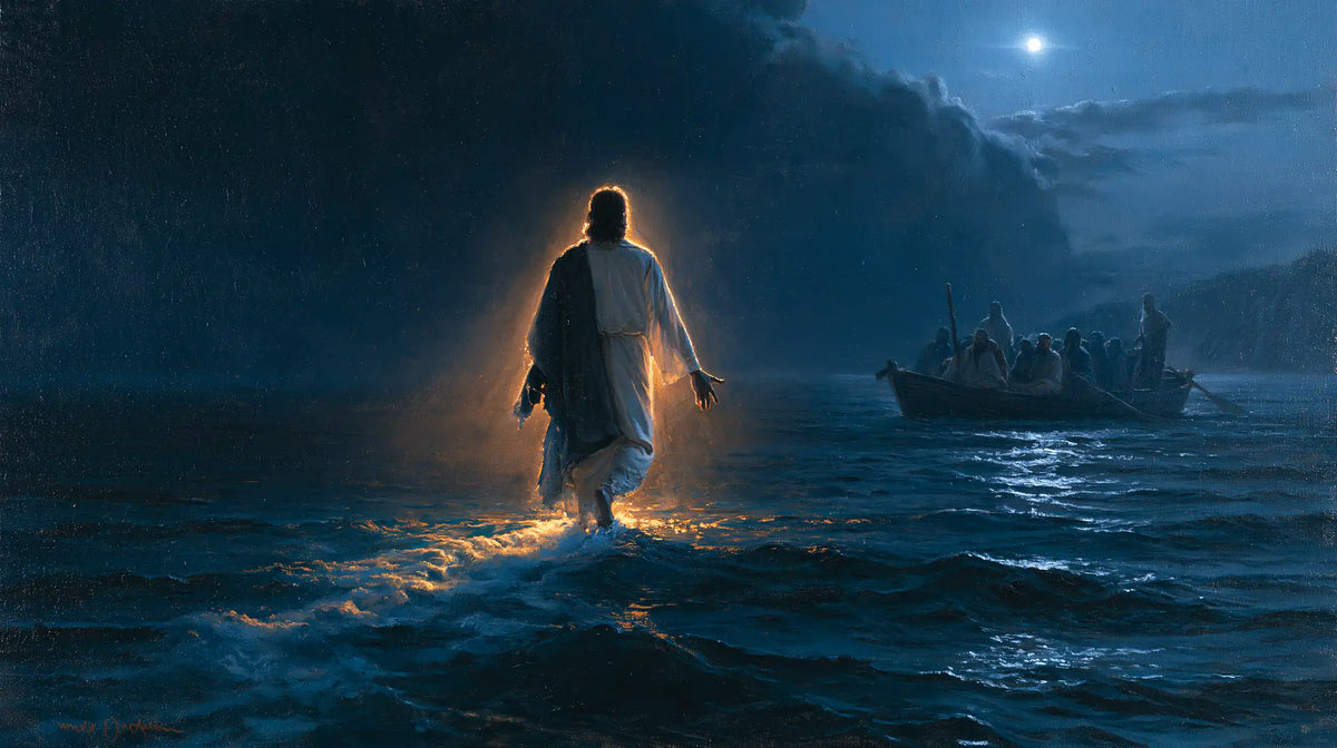 Jesus Walking on Water - Midnight Blue Chiaroscuro · Landscape n° 11