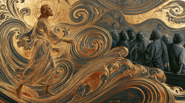 Jesus Walking on Water - Sacred Art Nouveau · Landscape n° 24