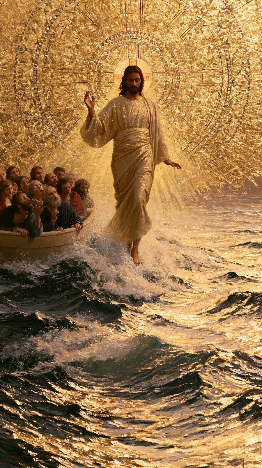 Jesus Walking on Water - Sacred Gold · Portrait n° 5