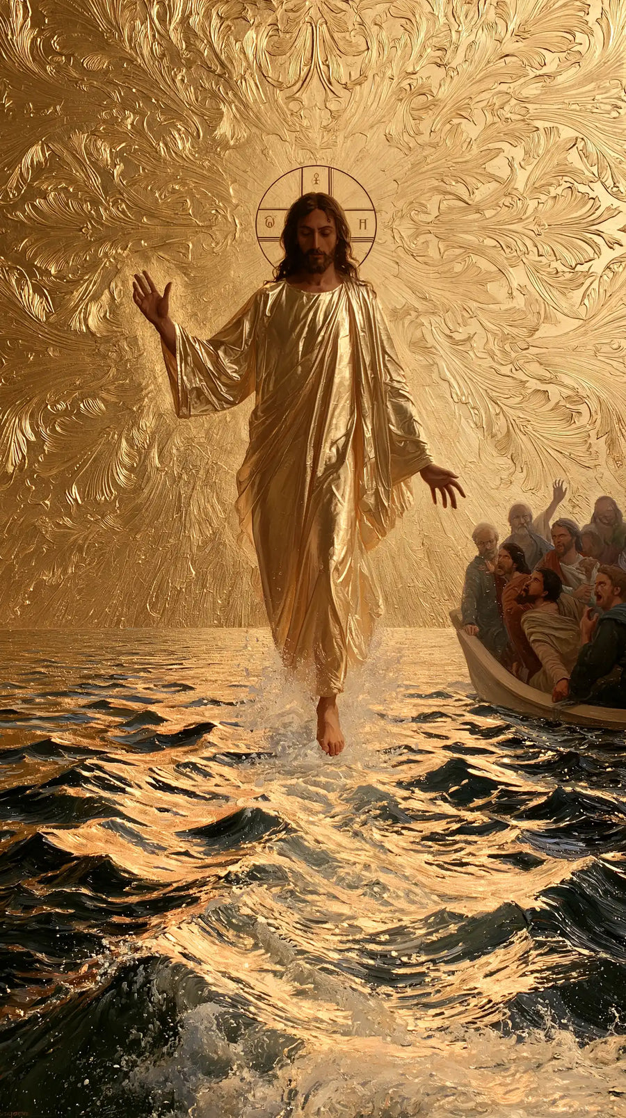 Jesus Walking on Water - Sacred Gold · Portrait n° 7