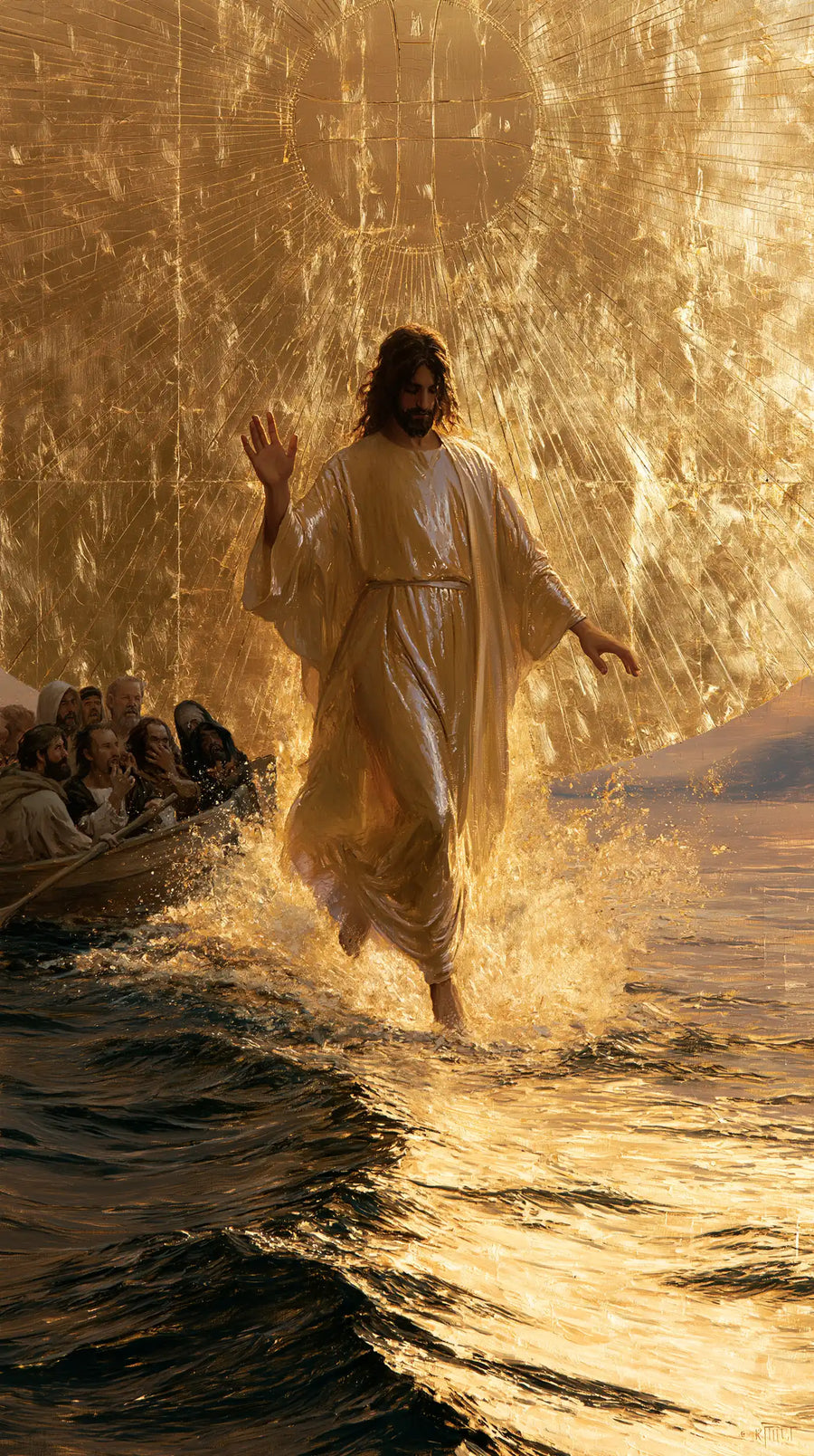 Jesus Walking on Water - Sacred Gold · Portrait n° 13