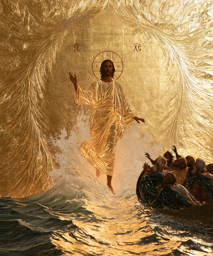 Jesus Walking on Water — The Step in the Crown of Crumpled Gold