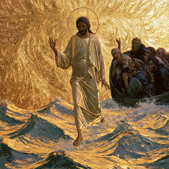 Jesus Walking on Water — The Icon’s Gesture in Veined Waters