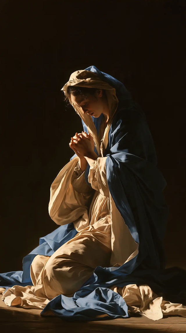 Virgin Mary in Prayer — Light within the Sleeves